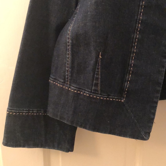 Talbots dark blue stretch denim bolero with pretty detailed stitching size 16 - Picture 2 of 4